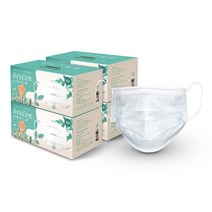 브레센 숨쉬기편한 데일리마스크 50매입 숨쉬기편한 여름용 대용량 일회용마스크, 화이트, 4개