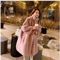 여성 캐주얼 데일리 빅사이즈 퍼자켓 털 에코퍼 페이크퍼 자켓 롱 코트 블랙 핑크