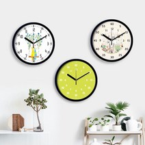 STNY_EDU 프레임 L사이즈 무소음 NEW 교육용 벽시계 어린이 시간용 아이침실 방 선물 용 학습용, this☆EDU-027L무, 블랙