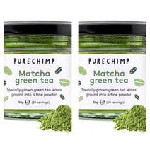 PureChimp Green Tea 퓨어침프 마차 그린티 파우더 1.75oz(50g) 2팩