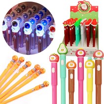신기한 귀여운 아이스크림 우주인 과일 스마일 특이한 LED 라이트 후레쉬 랜턴 볼펜 다기능 단색 멀티 펜, mc508 스프링헤드, 1개
