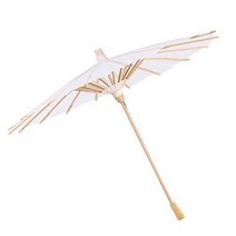 Zerodis White Blank Paper Umbrella DIY Hand Painting Photo Cosplay Prop Chinese Traditional Bamboo F, 1