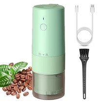 Holotap 무선 전동 커피 그라인더 세라믹날 워셔블 원두그라인더, 녹색