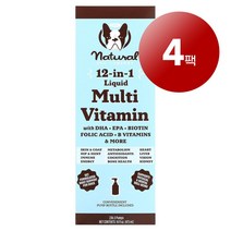 리암마켓 Natural Dog Company 내추럴 독 강아지용 건강 관리 보충제 12-In-1 액상 종합비타민 473ml 1팩, 4팩