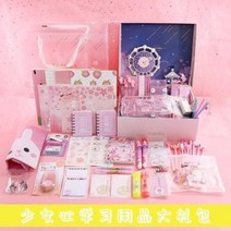 입학선물 볼펜 샤프 파카펜 문방구 인터넷 레드 세트 선물 벚꽃소녀 마음 학용품 개강 중학, 12 소녀 하트 버전의 벚꽃 선물세트 4