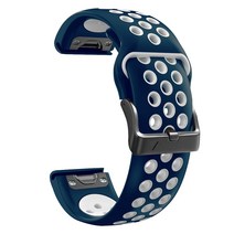 Garmin Enduro Descent Mk Mk2 Mk2i 스트랩 가민 QUICKFIT 26mm 신형 고무 퀵 탈부착 손목 밴드, 블루 화이트, Quick Fit 26mm
