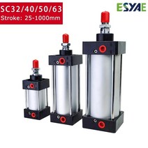 표준 공기 공압 실린더 SC 32/40/50/63mm 보어 복동 50/75/100/125/150/175/200/250/300/350/400/500/1000mm 스트로크, [19] Stroke 1000mm, [01] SC32 Bore 32mm