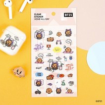 BT21 홈 올 데이 다꾸 폴꾸 클리어 스티커, 슈키