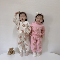 가을 유아 곰돌이 상하복 세트 아동 어린이 영아 자매룩 등원룩 2살 3살