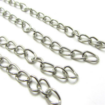 100pcs 스테인레스 스틸 5cm 용접 확장 체인 골드 목걸이 Extender 꼬리 DIY 쥬얼리 만들기위한, 02 Silver