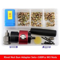 HIFESON 전기 리벳 건 어댑터 리벳 너트 도구 드릴 세트 100Pcs M3-M10 너트 리베 터 삽입 네일 전기 총