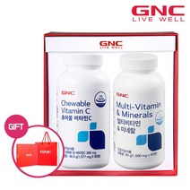 GNC 건강식품 비타민 비타민C [GNC] 멀티비타민 앤 미네랄+츄어블비타민C 90 세트, 상세 설명 참조, 단일옵션