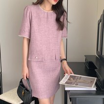 [줄리엔느] 라인 진주 포인트 루즈핏 미니 원피스