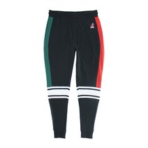 캉골 컬러블록 조거 팬츠 Black Red