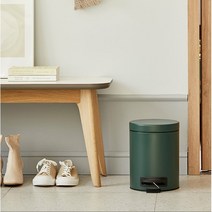한샘 심플라운드 페달휴지통 5L 딥그린, 1개, 그린