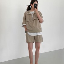 UPPERCUT 아노락 반팔 반바지 트레이닝 세트