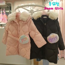 로엠걸즈 중계점~ 퍼에리 벨트가방포인트 롱다운점퍼 핑크 블랙 오리털점퍼 여아 패딩