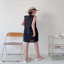 [바보사랑] 여자 여름 브이넥 지지미 롱 원피스