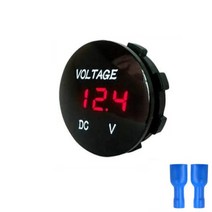 미니 라운드 방수 바이크 오토바이 보트 DC5V-48V LED 패널 디지털 전압계 테스터 모니터 디스플레이, Red