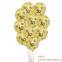 블랙 골드 30 40 50 60 년 생일 라텍스 풍선 성인 남성 여성 생일 축하 파티 장식 결혼식 30 주년 기념 용품, Gold 30