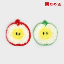 [다이소]사과모양손뜨개수세미-1037336
