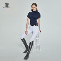 승마복 승마의류 반팔티 티셔츠 여성 경기복 의류 심플 스판, 블랙, XS