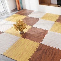 EVA 우드패턴 조립매트 16개 1세트 (31x31Cm) (거실 층간소음 베란다 놀이방), 아이보리