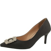 큐빅 보석 글리터 스틸레토 하이힐 7cm 블랙