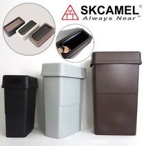 SKCAMEL 슬림 휴지통 카페 병원 매장 업소용 50L 70L 90L, 90리터, 브라운, 하부만(뚜껑X)