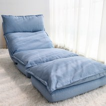 풍원 1인용 쿠션쇼파 레버식 각도조절 패브릭소파 리클라이너, 푹신 쿠션소파/오토만(라이트블루)
