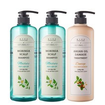 [댕기머리]허벌 스칼프 샴푸 1000ml 2개+허벌 아르간 트리트먼트 1000ml, 없음