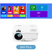 미니 빔프로젝터 TouYinger LED M4 Plus 720P 홈 시네마 2800 루멘 영화 프로젝터 미디어 플레이어 용 풀 HD 비디오 비머 지원, 01 M4 Plus