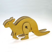 퍼니스쿨 걷는 동물 3종 캥거루 강아지 팬더 동물원놀이 MDF, 1세트, 1. 캥거루
