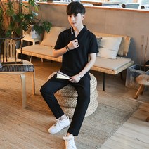 여름 남자 린넨 세트 세트 남 트렌드 린넨 남복 하복 세트 -98941