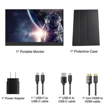 노트북듀얼모니터 보조모니터 17.3 인치 144hz ips 울트라 슬림 휴대용 1080p hdr hdmi type-c 디스플레이 컴퓨터 xbox ps4 스위치 게임 화면, 보호 케이스 포함, 나는 플러그