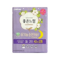 좋은느낌 유기농 수퍼롱 생리대 오버나이트 날개형, 20개입, 5팩