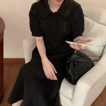 잇츠스타일 라운드 카라넥 허리 핀턱 퍼프 여름 데일리 롱원피스