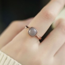 옥반지 옥가락지 혼주 반지 우아한 골동품 모조 광장 기하학 오픈 여성 패션 섬세한 보석
