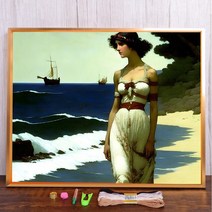 초상화 아름다운 여성 꽃 크로스 스티치 DIY 자수 패턴 수공예 바느질 수공예 계산 방 장식 선물, 66.HMA98832 - 80x100cm - 14CT