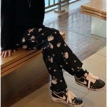 플라워 조거팬츠 데이지 기본핏 꽃무늬 남자 트레이닝 츄리닝 바지 (남녀공용) (2color)