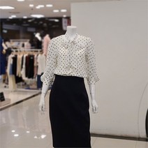 린 NC09 도트 리본 블라우스 LGBLMD9900