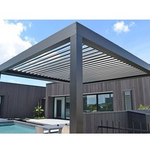 테라스 옥산 썬룸 파라고 파고라 정자 육각정 자동 안뜰 야외 개폐식 지붕 pergola, 검은색
