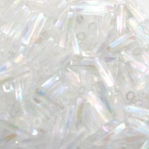 싼비즈 [3544]막대비즈 6mm 트위스트 투명(Rainbow)(250TS) 10g