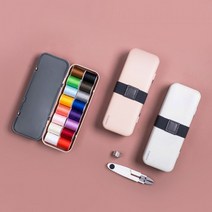 [도매직방] 오즈리빙 가정용 휴대용 반짇고리함 반짓고리 바느질세트 바늘세트, 바느질세트_핑크