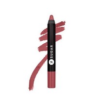 SUGAR Cosmetics Matte As Hell 크레용 립스틱 15 스테파니 플럼 (플럼 모브) 샤프너 고발색 크리미 텍스처 오래 지속되는 매트 마감, 07 비올라 (모브 누드)