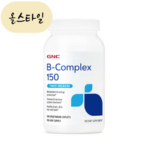 [해외] GNC 비타민 B컴플렉스 150 타임릴리즈 100정 올스타일 미국직구 지앤씨 지엔씨, 1개, 100개