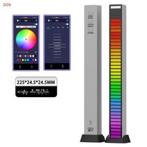 광확산아크릴 광확산pc 불투명아크릴 3D 눈부신 픽업 라이트 자동차 사운드 컨트롤 음악 리듬 LED 홈 폰 앱 컴퓨터 룸 게임 데스크탑 RGB 주변 조명, 40 lamp beads silver