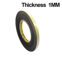 1mm 3mm 5mm 두꺼운 검은 색 거품 스폰지 고무 스트립 테이프 방수 단면 접착 충돌 방지 창 도어 씰 스트립, 두꺼운 1mm, 10m, 25mm