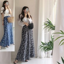 맥시 롱 A라인 플라워 꽃무늬 머메이드 플레어 허리 밴딩 스커트 여성 하의 캐주얼 루즈 여자 키작녀 예쁜 치마 블랙 검정 퍼플 20대 30대 하객 오피스 룩 레이어드 기본 편한 룩