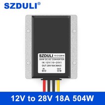 12V ~ 28V 자동차 전압 안정기 모듈 DC 컨버터 부스터 방수 전원 공급 장치, 02 12V to 28V 18A